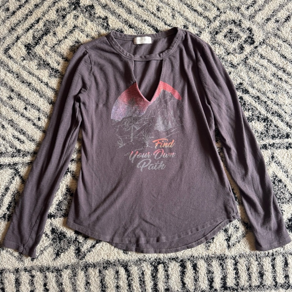 Altar'd State Dark Purple Long Sleeve Top